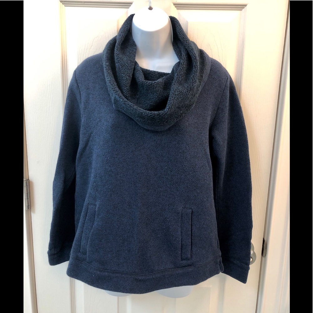 JCrew Funnel Cowl Neck Sweatshirt Blue Large
